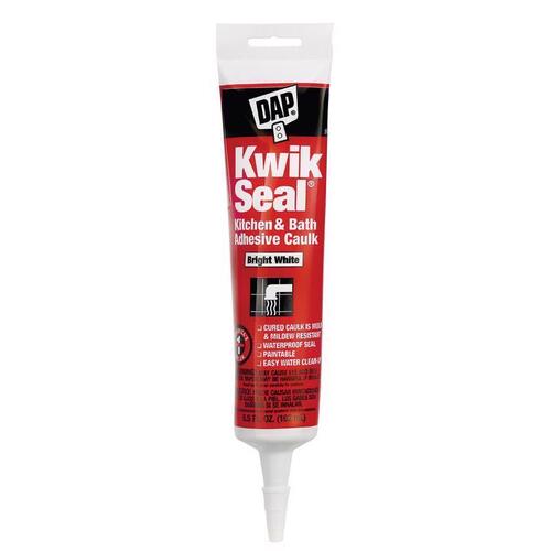 KWIK SEAL Adhesive Caulk, White, -20 to 150 deg F, 5.5 oz Tube