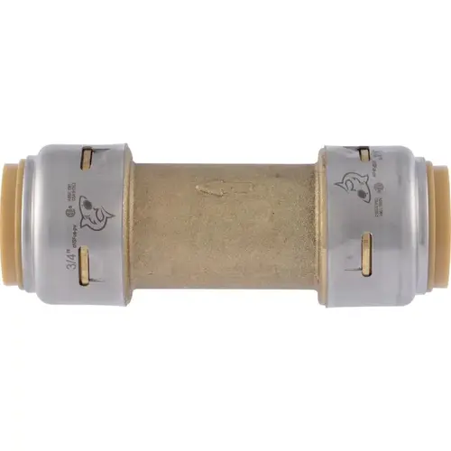 Check Valve, 3/4 in, Push-Fit, 200 psi Pressure, Brass Body