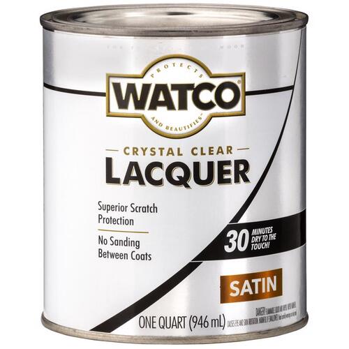 Lacquer Clear Wood Finish, Liquid, Clear, 1 qt, Can