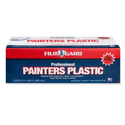 Sheeting 12 ft. W x 400 ft. L x 0.35 mil Professional Grade Painter's Plastic Clear