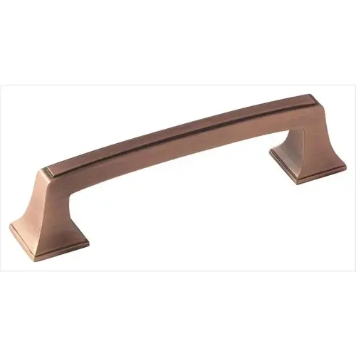 Mulholland Traditional Style Bar Cabinet Pull Handle 3 3/4" Center to Center Brushed Copper - pack of 10