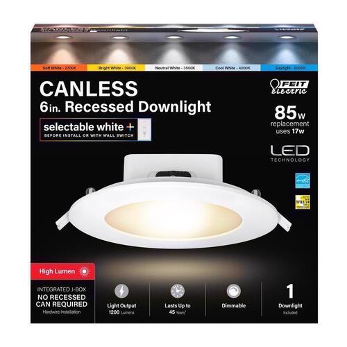 Recessed Downlight White 6" W Aluminum LED 85 W White