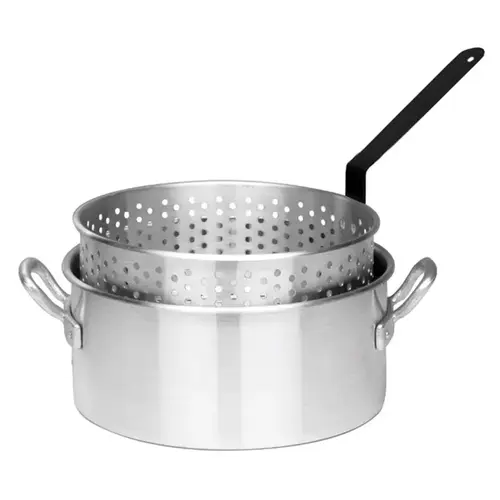 1201 Fryer Pot, 10 qt Capacity, 18 Gauge, Aluminum, Riveted Handle Brushed