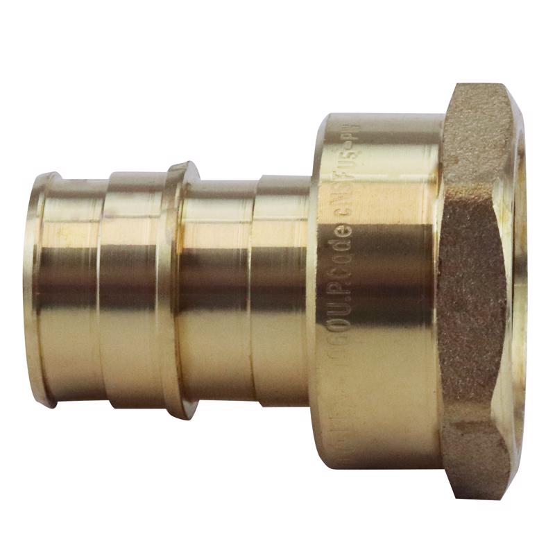 Apollo Valves EPXFA3434 Pipe Adapter, 3/4 in, PEX-A Barb x FPT, Brass, 200 psi Pressure