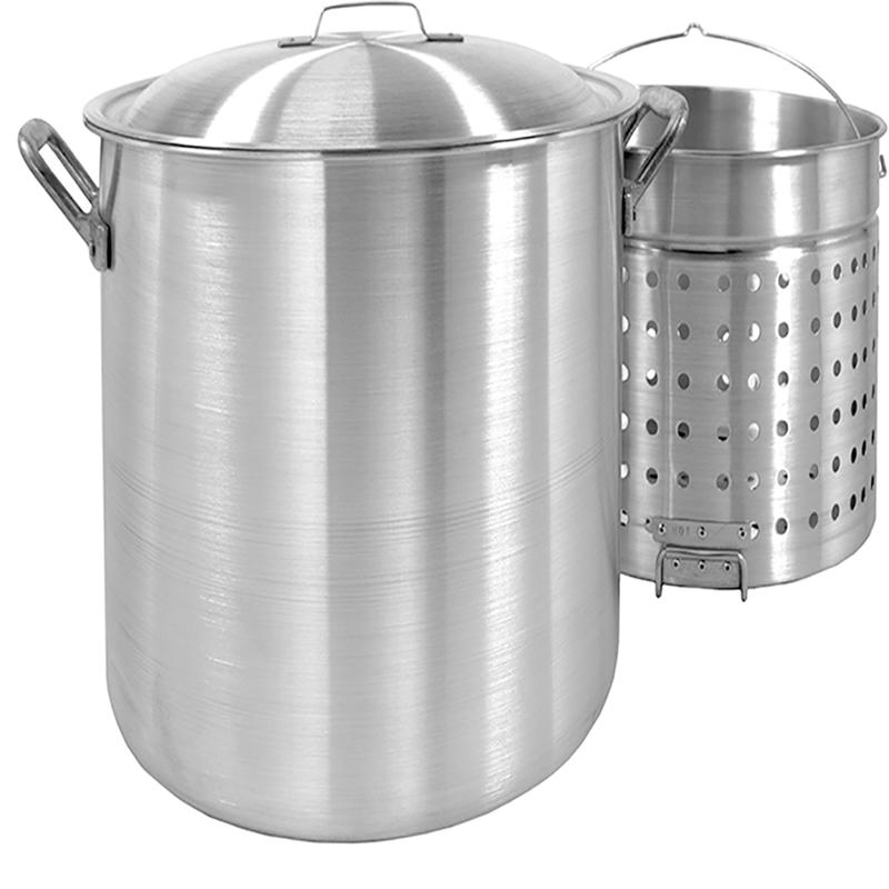 Bayou Classic 1000 Stock Pot, 100 qt Capacity, Aluminum Brushed