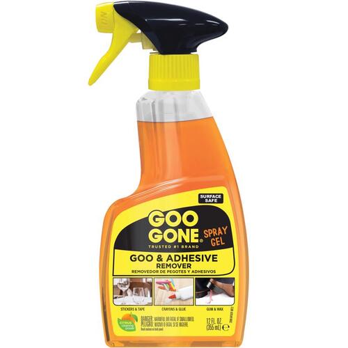 Goo Gone 2096 Goo and Adhesive Remover, 12 oz Spray Bottle, Gel, Citrus, Orange