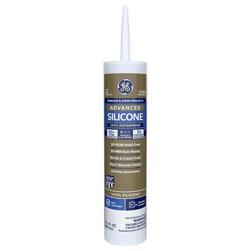 Caulk Sealant Advanced Clear Silicone 2 Window and Door 10.1 oz Clear - pack of 12