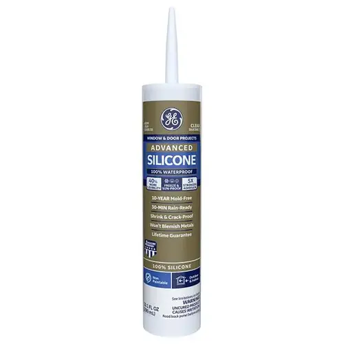 Caulk Sealant Advanced Clear Silicone 2 Window and Door 10.1 oz Clear