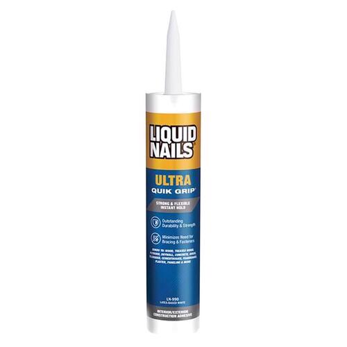 Liquid Nails LN-990 10 Construction Adhesive Ultra Quick Grip Synthetic Elastomeric Polymer 10 oz White