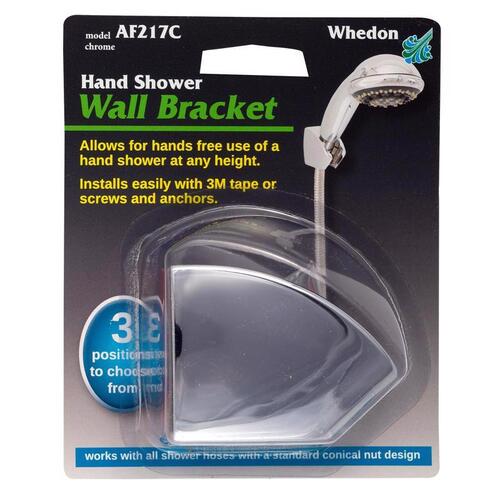 Whedon AF217C Shower Wall Mount Bracket Chrome Plastic 2" Chrome