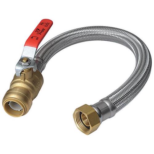 SharkBite U3088FLEX18BVLF U3088FLEX18 Flexible Water Heater Connector, 3/4 in, FIP, Braided Stainless Steel, 18 in L