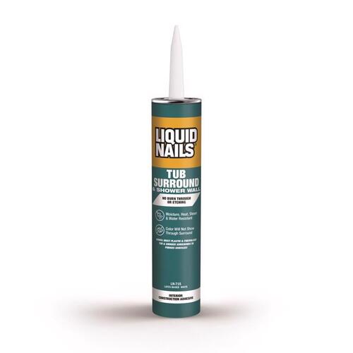 Liquid Nails LN-715 Adhesive Tub Surround & Shower Wall High Strength Acrylic 10 oz White