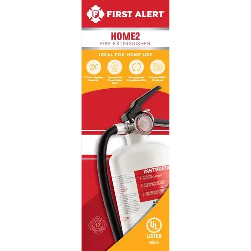 Rechargeable Fire Extinguisher, 5 lb Capacity, Monoammonium Phosphate, 2-A:10-B:C Class White