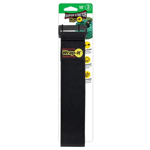 Wrap-It 703-18B Stretch Storage Straps Super-Stretch 2" W X 18" L Black 10 lb Black