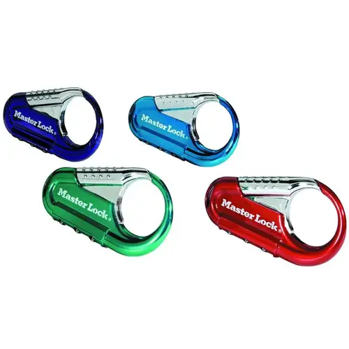 Backpack Lock, 3/16 in Dia Shackle, 1/4 in H Shackle, Metal Shackle, Metal Body, 3-5/16 in W Body - pack of 4