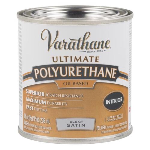 Polyurethane Ultimate Satin Clear Oil-Based 8 oz Clear