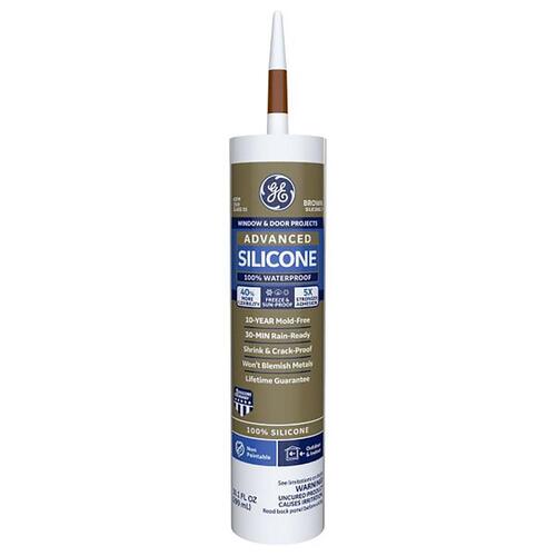 Caulk Sealant Advanced Brown Silicone 2 Window and Door 10.1 oz Brown