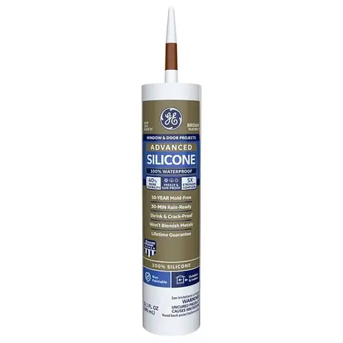 Caulk Sealant Advanced Brown Silicone 2 Window and Door 10.1 oz Brown - pack of 12