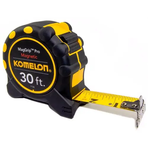 Magnetic Tape Measure Magnetic 30 ft. L X 1" W Black