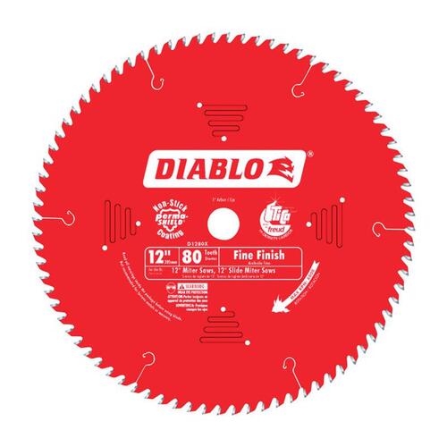 Diablo D1280X Finishing Saw Blade 12" D X 1" TiCo Hi-Density Carbide 80 teeth