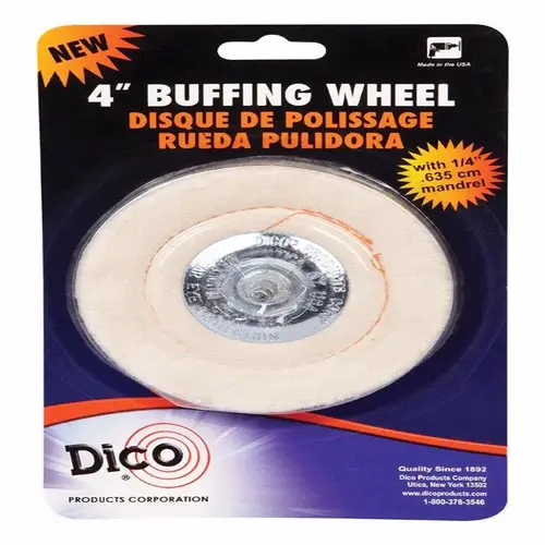 Dico 527-41-4M Buffing Wheel, 4 in Dia, 1/2 in Thick, Cotton