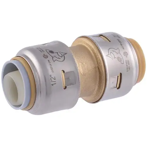 Pipe Coupling, 1/2 in, Brass/Polybutylene, 200 psi Pressure