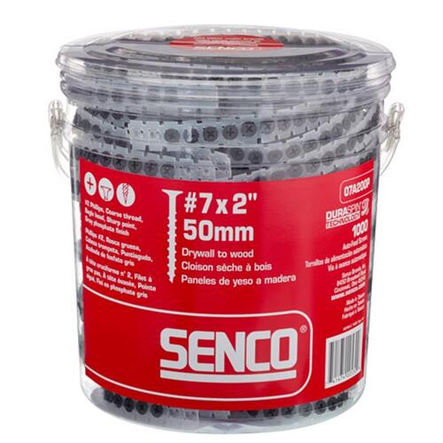 Senco 07A200P Collated Drywall Screws DuraSpin No. 7 Sizes X 2" L Phillips Coarse Gray Phosphate