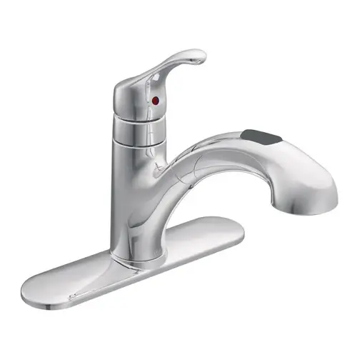 Renzo Glacier Kitchen Faucet, 1.5 gpm, 1-Faucet Handle, Stainless Steel, Chrome Plated, Deck Mounting