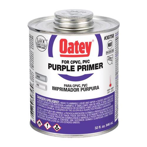 Oatey Supply Chain Services Inc 30758 32 Ounce Purple Primer, Color: Purple, Size: 32 Ounce