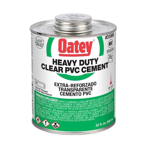 31008LV Heavy-Duty Medium Set Cement, 32 oz Can, Liquid, Clear