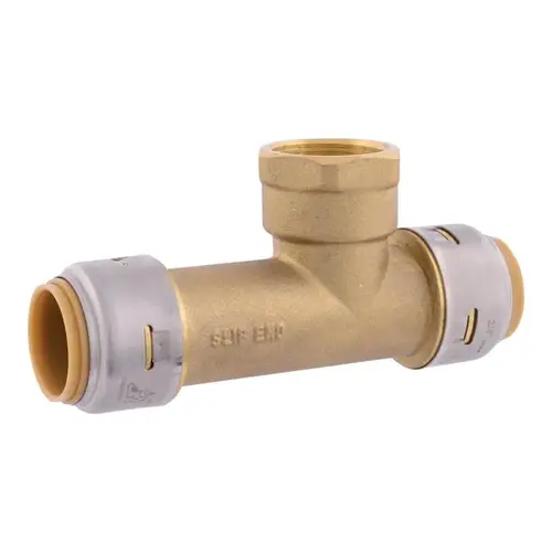 Pipe Tee, 3/4 in, FNPT x FNPT, DZR Brass, 200 psi Pressure
