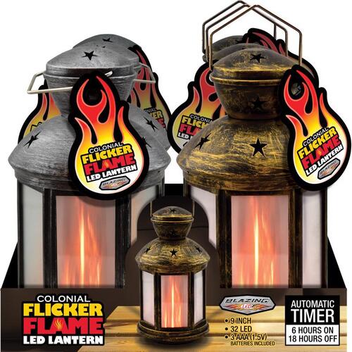 Flameless Lantern 8.5" Plastic Circular Lantern Assorted Assorted - pack of 6