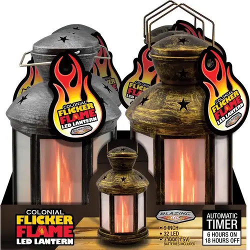 Blazing LEDz 702754-XCP6 Flameless Lantern 8.5" Plastic Circular Lantern Assorted Assorted - pack of 6