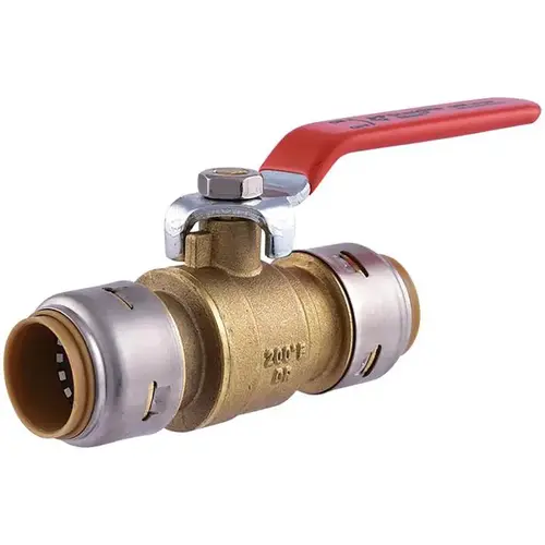 Ball Valve, 3/4 x 3/4 in Connection, Slip, 200 psi Pressure, Manual Actuator, DZR Brass Body Chrome