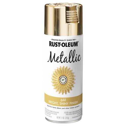 Metallic Spray Paint, Metallic, Gold, 11 oz, Aerosol Can