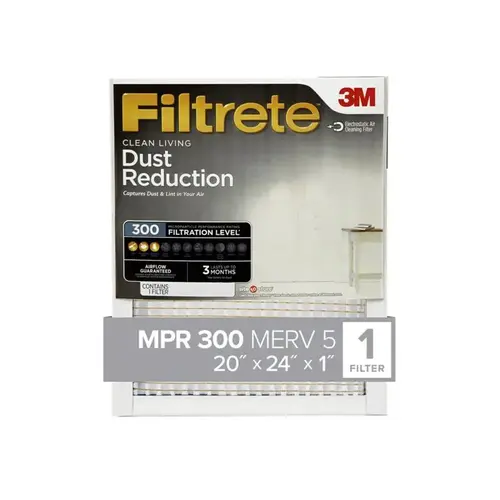 20 In. x 24 In. x 1 In. 300 MPR Basic Dust & Lint Furnace Filter, MERV 5