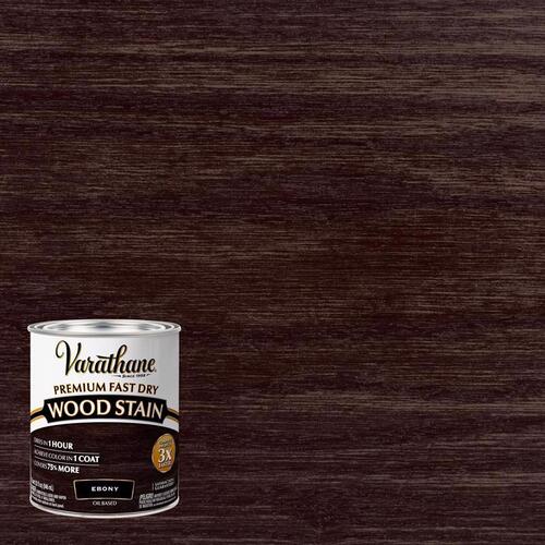 Wood Stain, Ebony, Liquid, 1 qt, Can