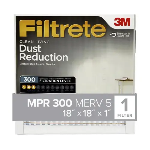 18 In. x 18 In. x 1 In. 300 MPR Basic Dust & Lint Furnace Filter, MERV 5