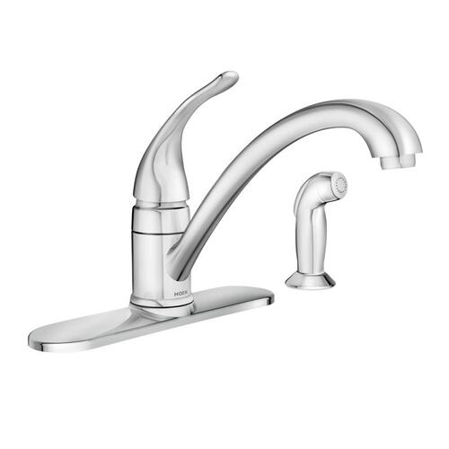 Torrance Series Kitchen Faucet, 1.5 gpm, 1-Faucet Handle, Stainless Steel, Chrome Plated, Deck Mounting