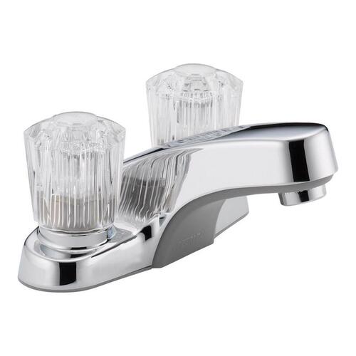 Bathroom Faucet, 1.2 gpm, 2-Faucet Handle, Chrome Plated, Knob Handle, Standard Spout