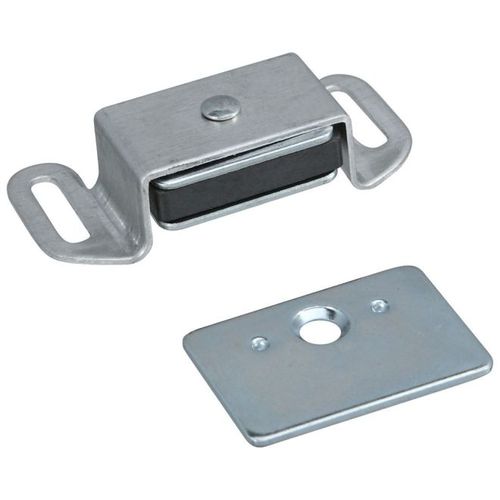 National Hardware Reversible Magnetic Cabinet Catch S711-075 Clear Coated Aluminum Finish