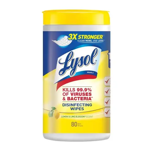 Disinfecting Wipes Lemon & Lime Blossom Scent 80 ct - pack of 6