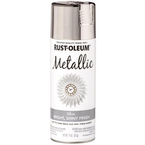 Metallic Spray Paint, Metallic, Silver, 11 oz, Aerosol Can