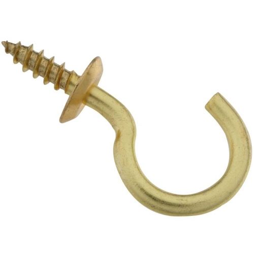 National Hardware 1" Cup Hook S759-040 Bright Brass Finish
