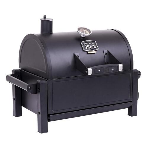 Rambler Tabletop Charcoal Grill, 218 sq-in Primary Cooking Surface, Black, Steel Body