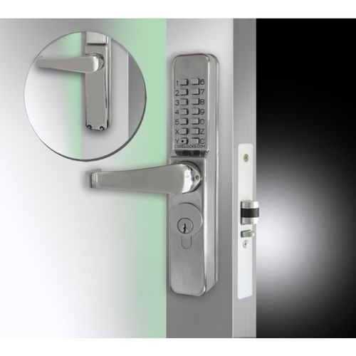 Narrow Stile Keypad Codelock with Code Free Option Stainless Steel Finish