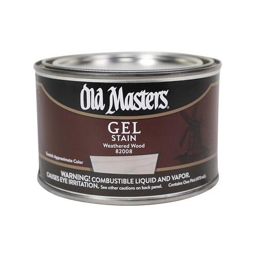 Old Masters 82008 Gel Stain, Weathered Wood, Liquid, 1 pt