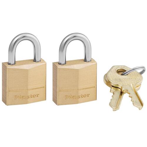 Solid Body Padlock - Pair Brass