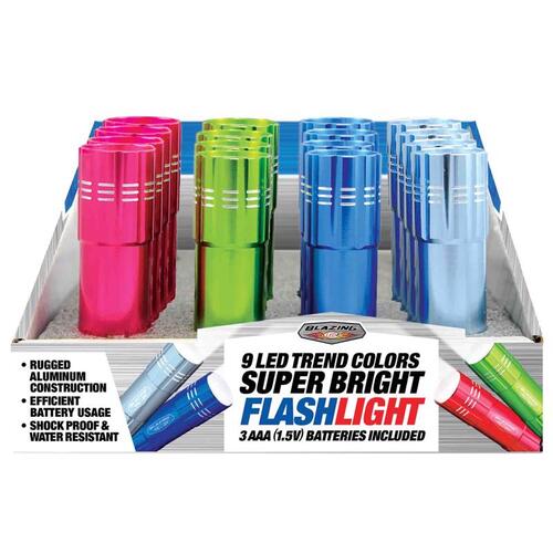 Blazing LEDz 900236-XCP16 Flashlight Trend Colors 54 lm Assorted LED AAA Battery Assorted - pack of 16