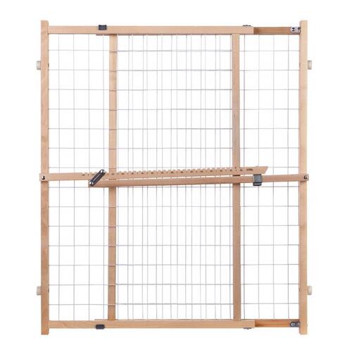 Wire Mesh Gate, Wood, Vinyl Coated, 32 in H x 29-1/2 to 50 in W Dimensions